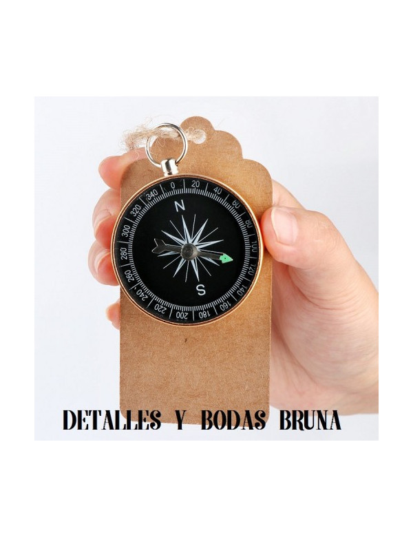 Brújula Vintage con tarjeta Kraft - LOTE 10...