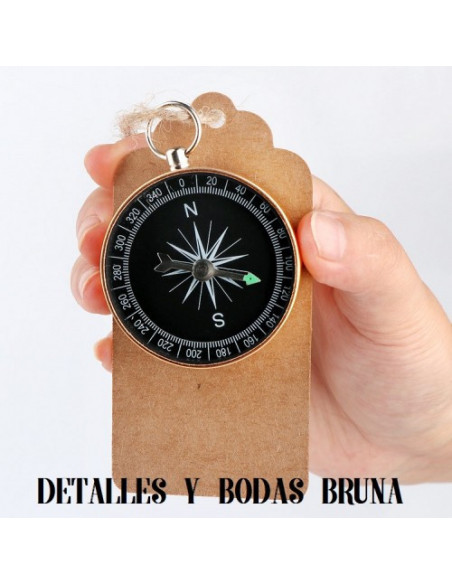Brújula Vintage con tarjeta Kraft - LOTE 10 UNIDADES -