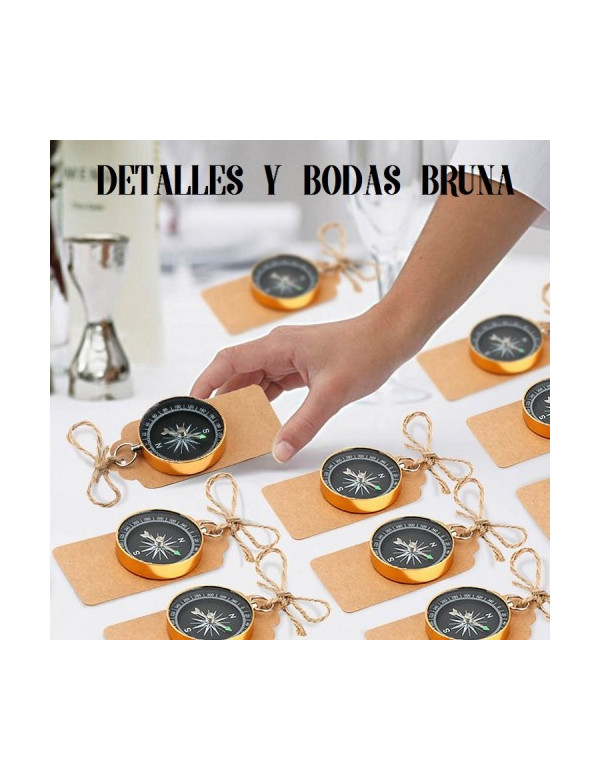 Brújula Vintage con tarjeta Kraft - LOTE 10...