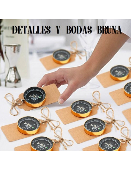 Brújula Vintage con tarjeta Kraft - LOTE 10 UNIDADES -