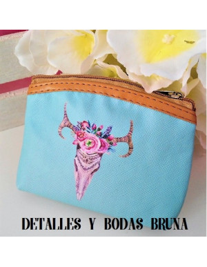 Monedero Cabeza de Toro Flores Colores Pastel - ULTIMAS 4... 2