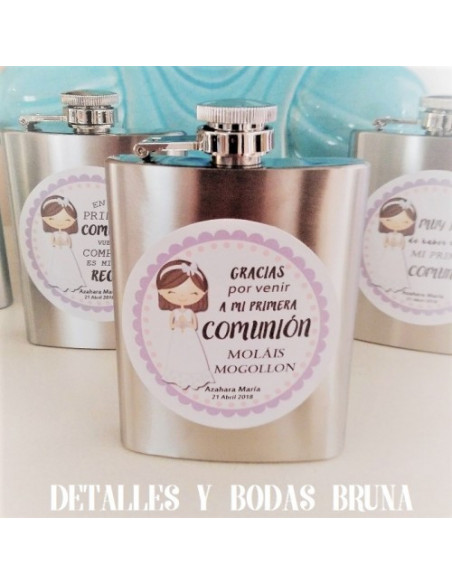 Petaca con Mensaje Personalizada para Comunión
