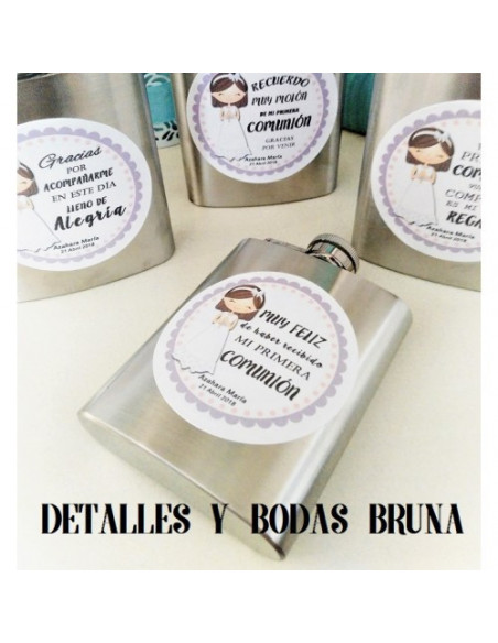 Petaca con Mensaje Personalizada para Comunión