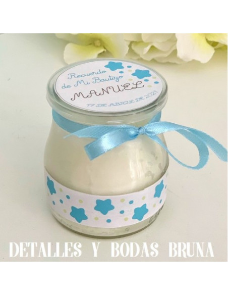 Vela Personalizada para Bautizo Estrellas