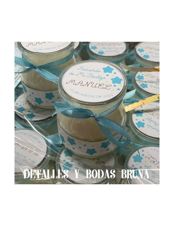 Vela Personalizada para Bautizo Estrellas