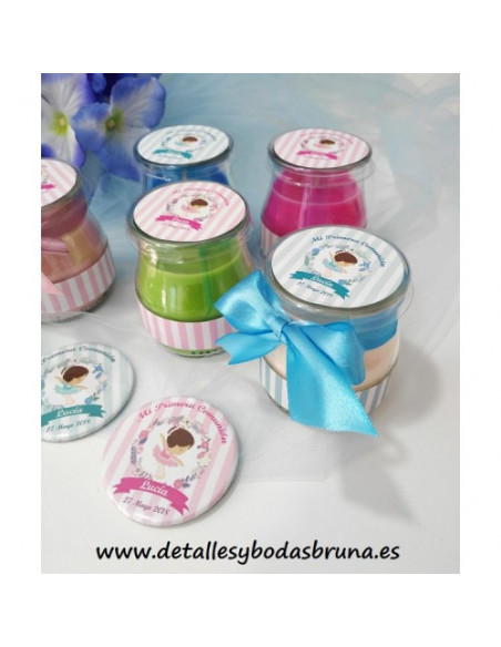 VELAS PERSONALIZADAS COMUNION BAILARINA - ELIGE COLOR -