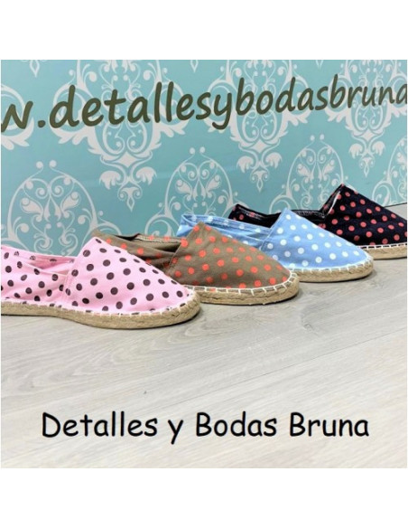 Alpargatas de Lunares con Rosa (lote 12 pares) -ULTIMOS 2 LOTES-
