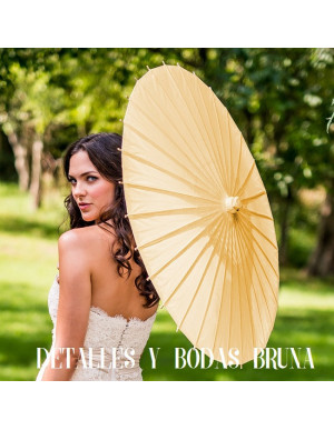 Sombrilla parasol beige de papel