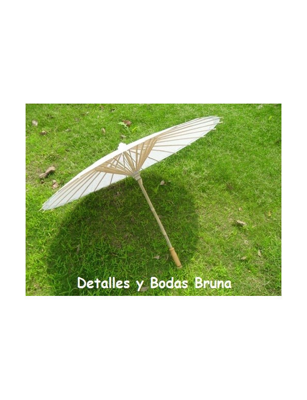 Sombrilla parasol blanco de papel