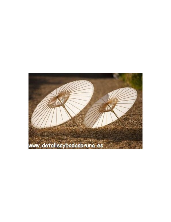 Sombrilla parasol blanco de papel 70 cm