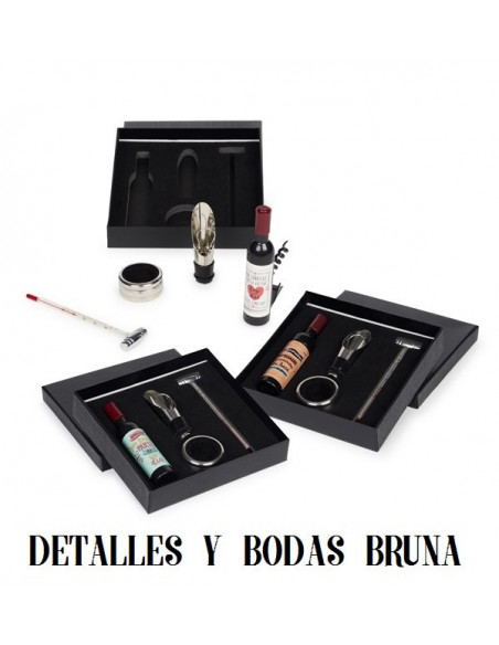 Conjunto vino 4 piezas frases