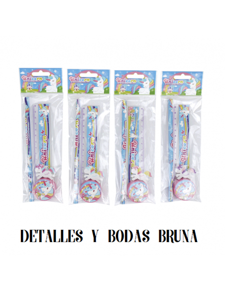 Conjunto Papelería Unicornio