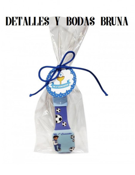 Reloj Comunion Niño Azul Marinero Futbol con Bolsa y Tarjeta