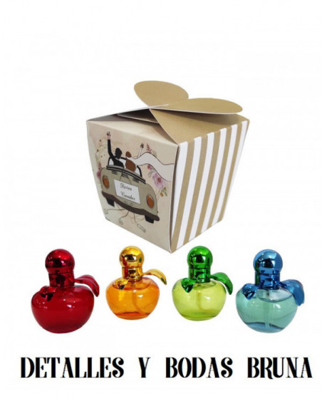 Colonia Jazmin en Bote Manzana con Caja para Boda