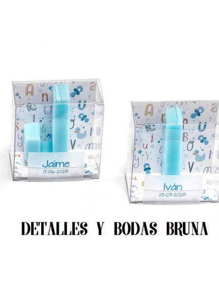 Iniciales de Jabón Celeste en Caja Personalizada