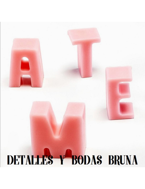 Iniciales de Jabon Rosa en Caja Personalizada