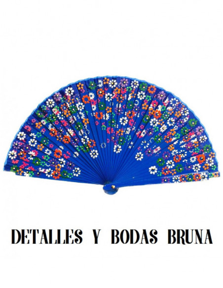 Abanico de Madera Flores Margaritas Pintado