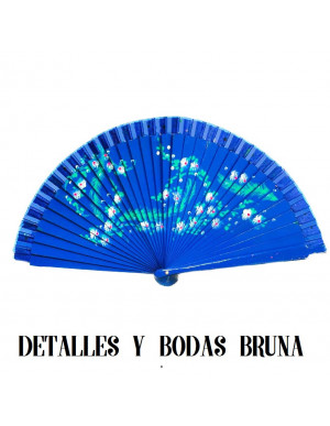 Abanico de Madera Flores Margaritas Pintado 2