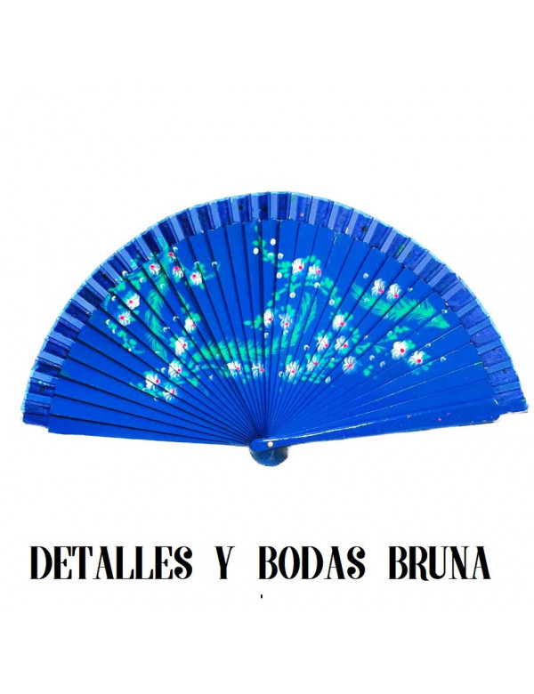 Abanico de Madera Flores Margaritas Pintado