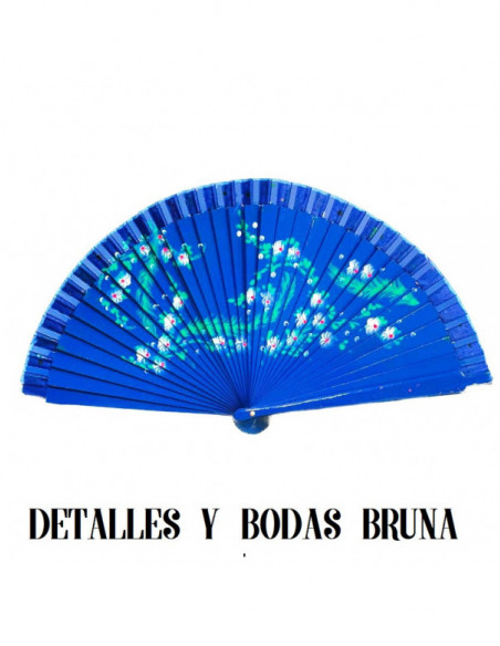 Abanico de Madera Flores Margaritas Pintado