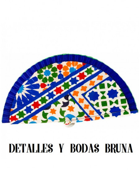 Abanico de Madera Azulejo Andaluz