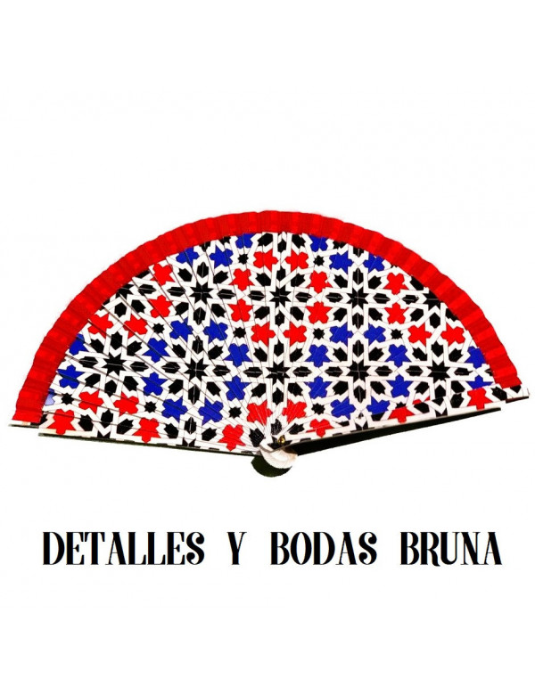 Abanico de Madera Azulejo Andaluz
