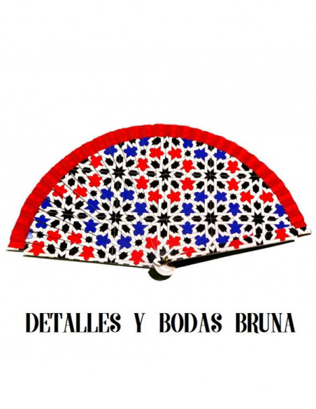 Abanico de Madera Azulejo Andaluz