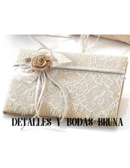 Libro de Firmas Rústico Encaje