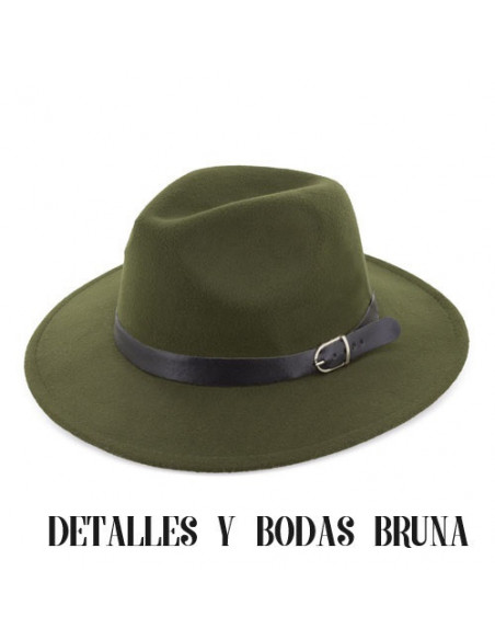 Sombrero Panamá de Lana Verde Botella