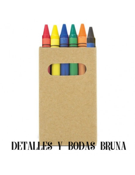 Ceras de Colores en Caja Kraft 6 unidades