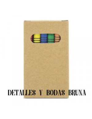 Ceras de Colores en Caja Kraft 6 unidades 2