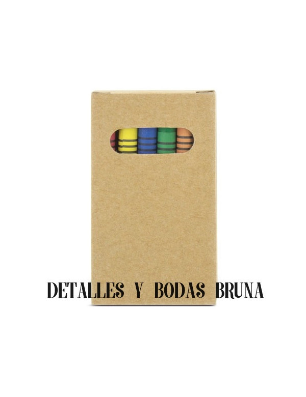 Ceras de Colores en Caja Kraft 6 unidades