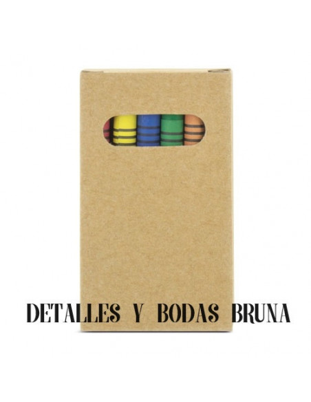 Ceras de Colores en Caja Kraft 6 unidades