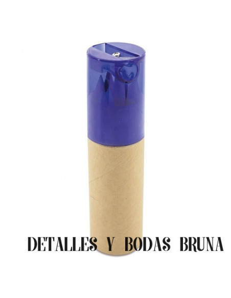Lápices de Colores en Caja Redonda Azul con Sacapuntas