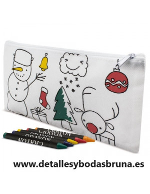 Estuche para colorear navidad con ceras