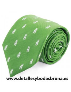 corbata navideña reno verde