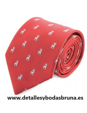 corbata navideña reno roja