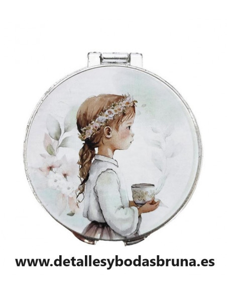 Espejo para Comunión Niña Corona de Flores