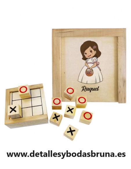 Juego Tres en Raya Grabado Comunión Niña