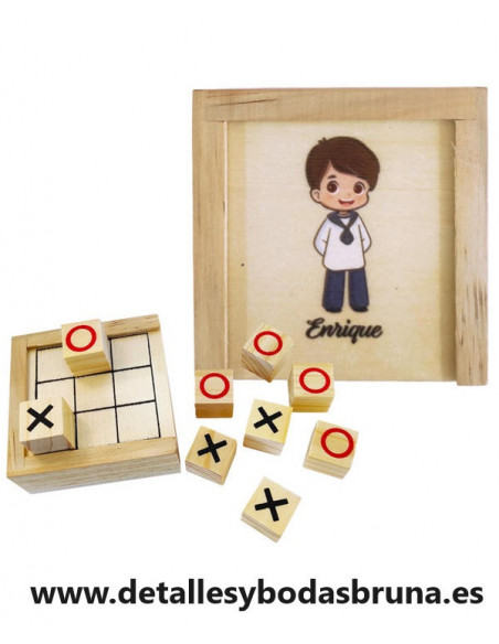 Juego Tres en Raya Grabado Comunión Niño