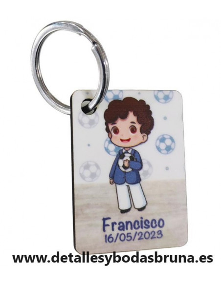Llavero Comunión Niño Futbol Personalizado