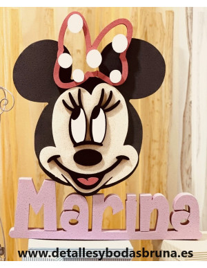 Figura de Corcho Minnie con Nombre