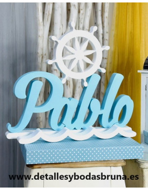 Nombre de Corcho para Comunión Marinero Timón