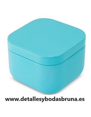 Vela Aromática Latita Cuadrada Turquesa 2