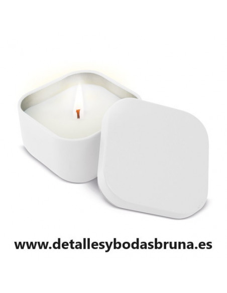 Vela Aromática Latita Cuadrada Blanca