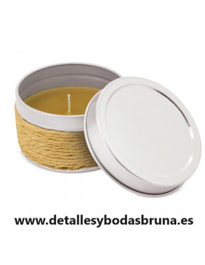 Vela Aromática Latita Redonda Kraft Vainilla