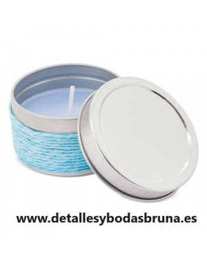 Vela Aromática Latita Redonda Azul