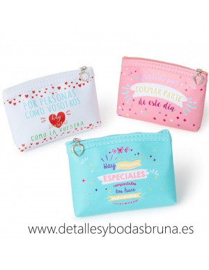 Monedero Frases Colores Pastel