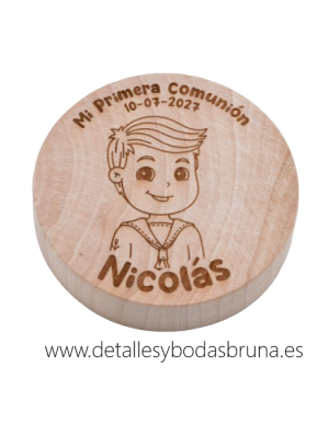 Abrebotellas de Madera Personalizado Comunion Marinero