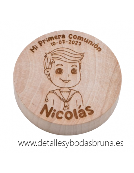 Abrebotellas de Madera Personalizado Comunion Marinero
